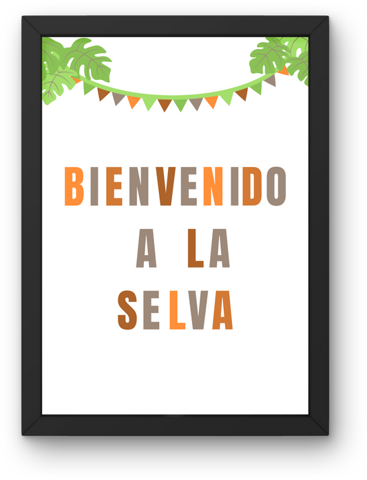 Lámina Infantil "Bienvenido a la selva"