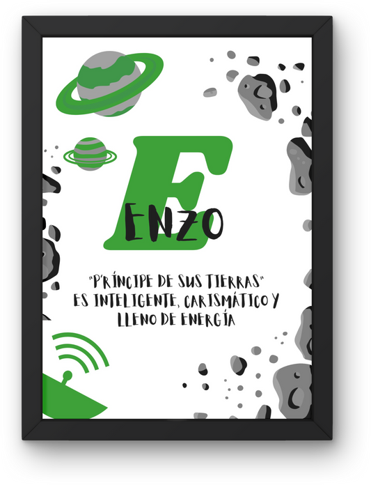 Lámina Infantil: Nombre y Significado "Meteorito"