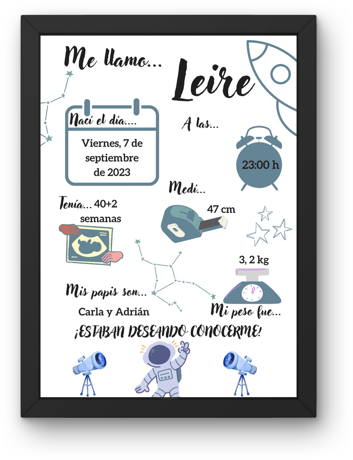 Natalicio Infantil Personalizable "Cohete"