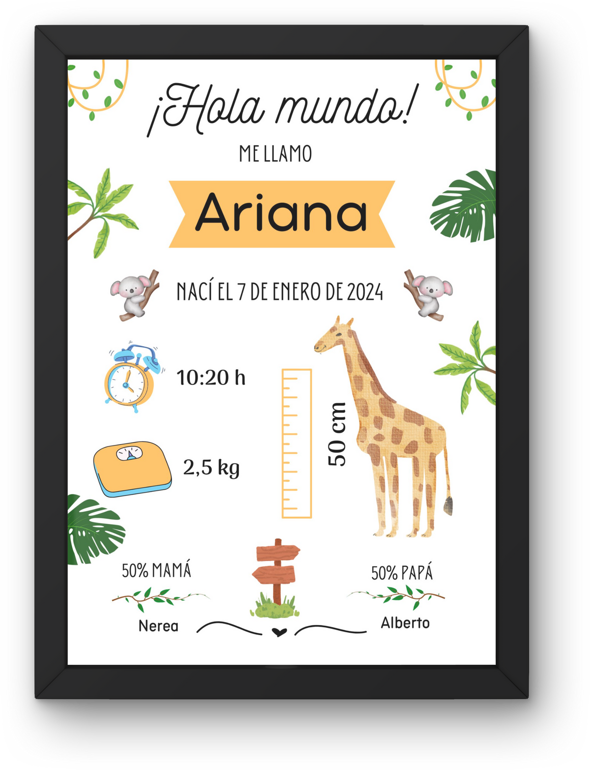 Natalicio Infantil Personalizable "Jirafa"