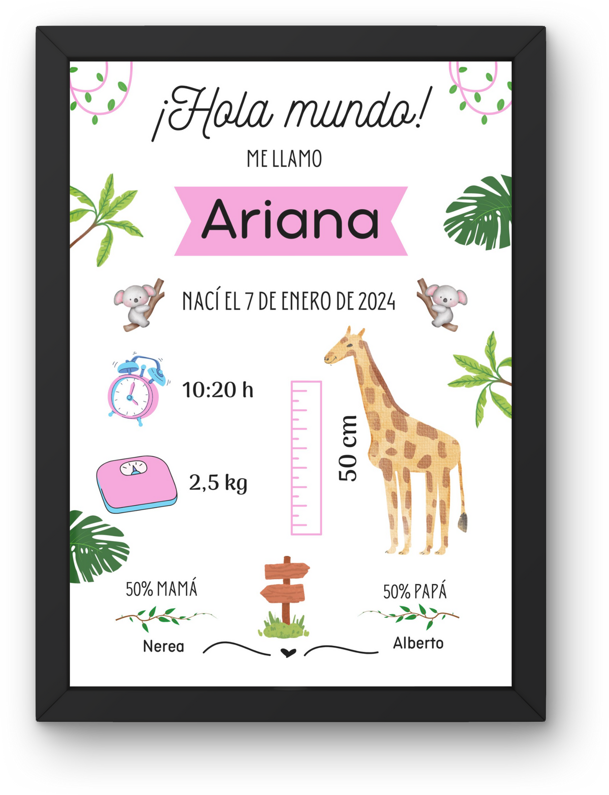 Natalicio Infantil Personalizable "Jirafa"