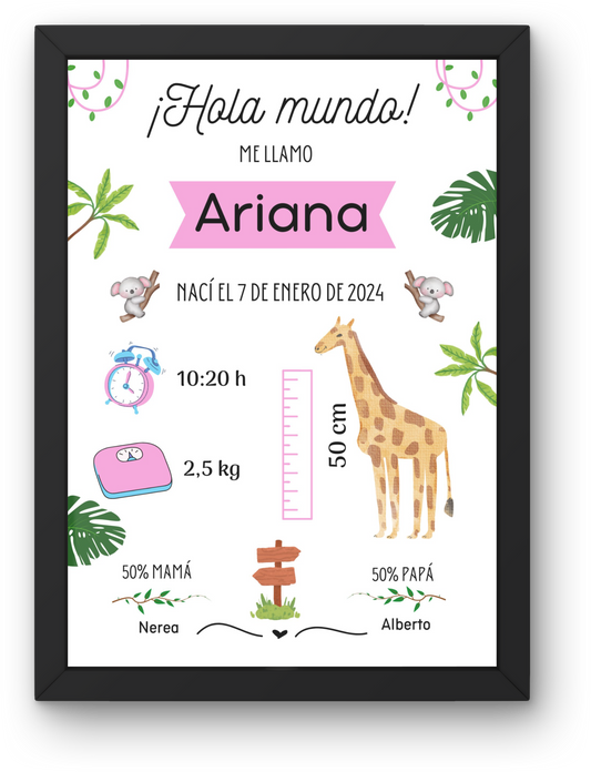 Natalicio Infantil Personalizable "Jirafa"