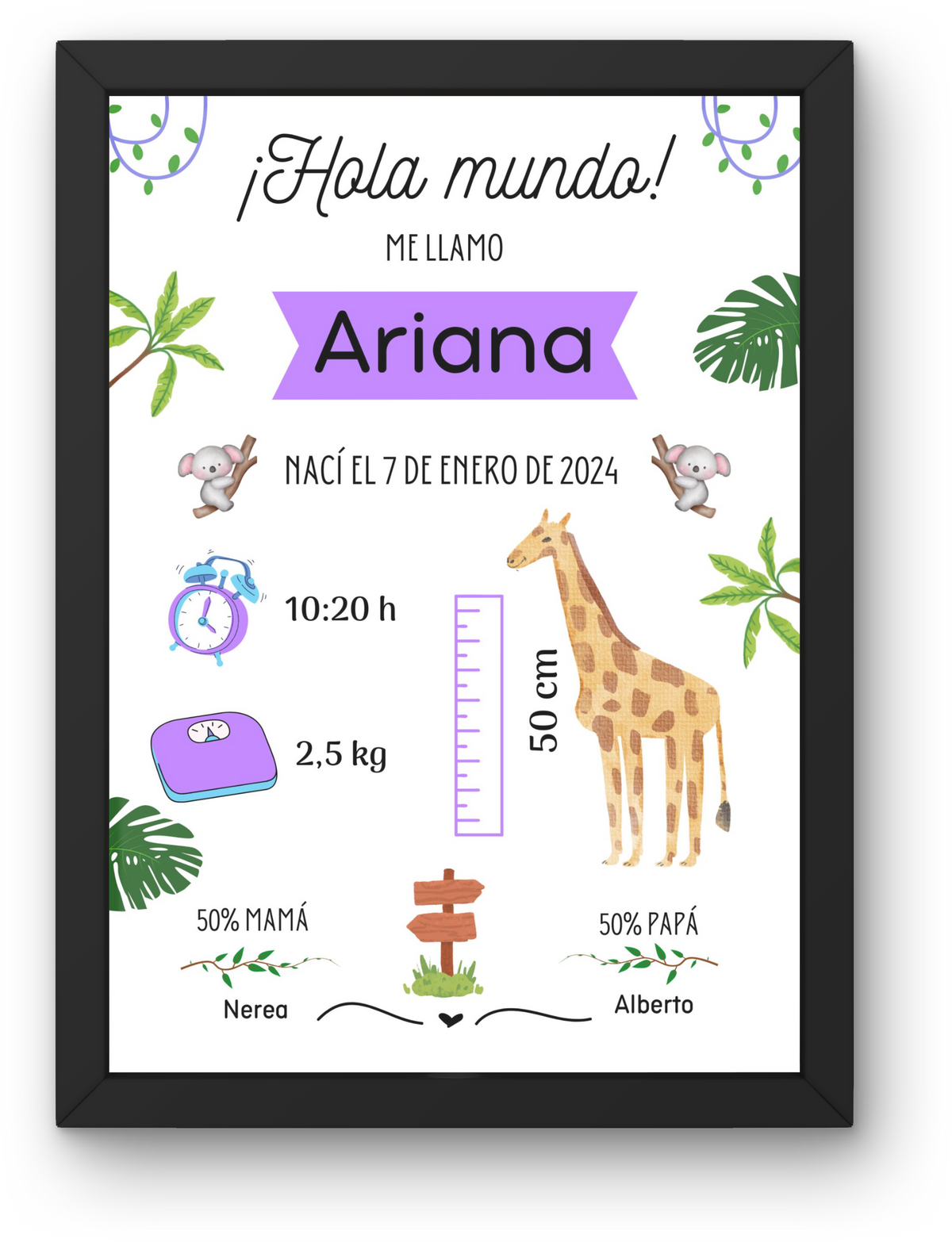 Natalicio Infantil Personalizable "Jirafa"