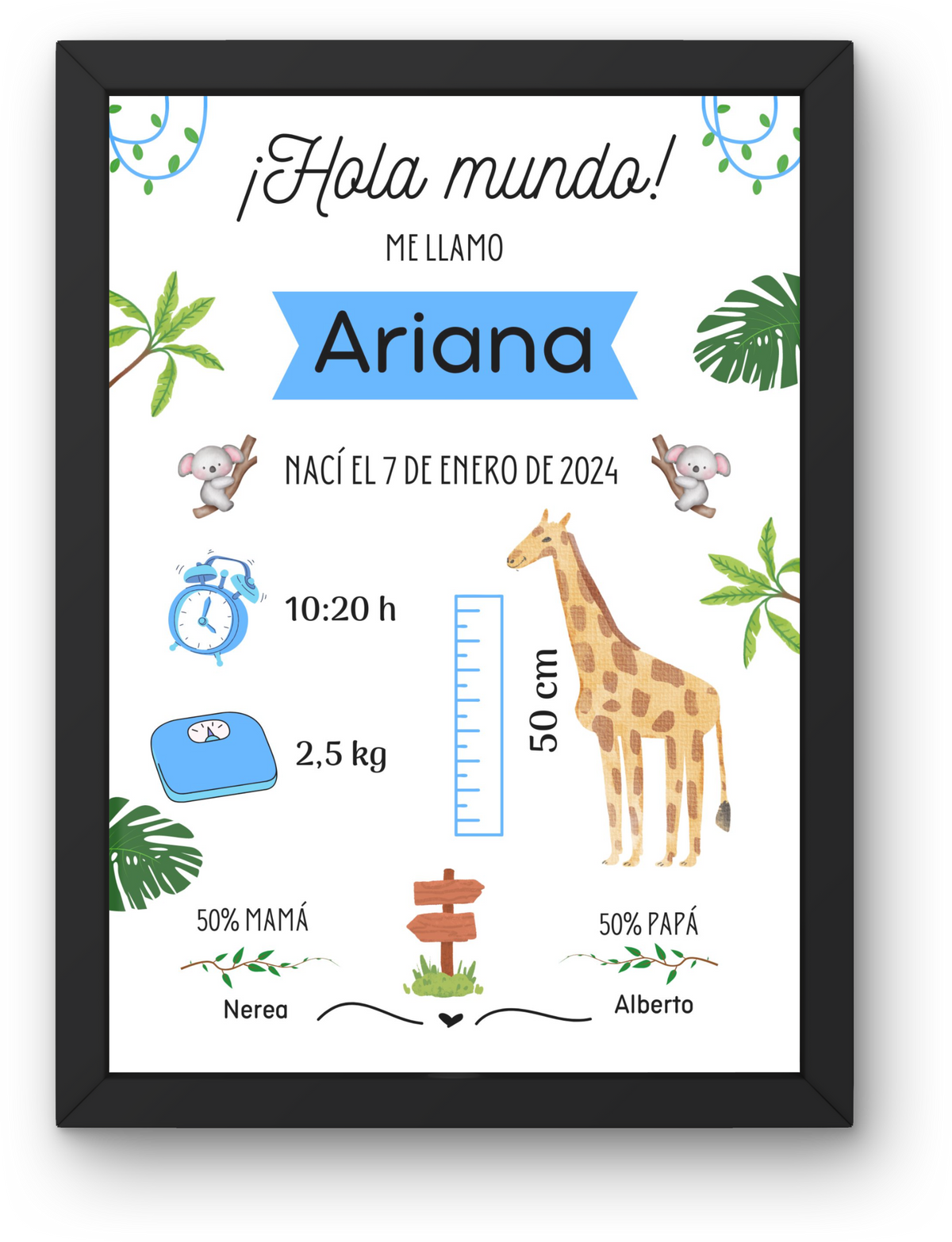 Natalicio Infantil Personalizable "Jirafa"
