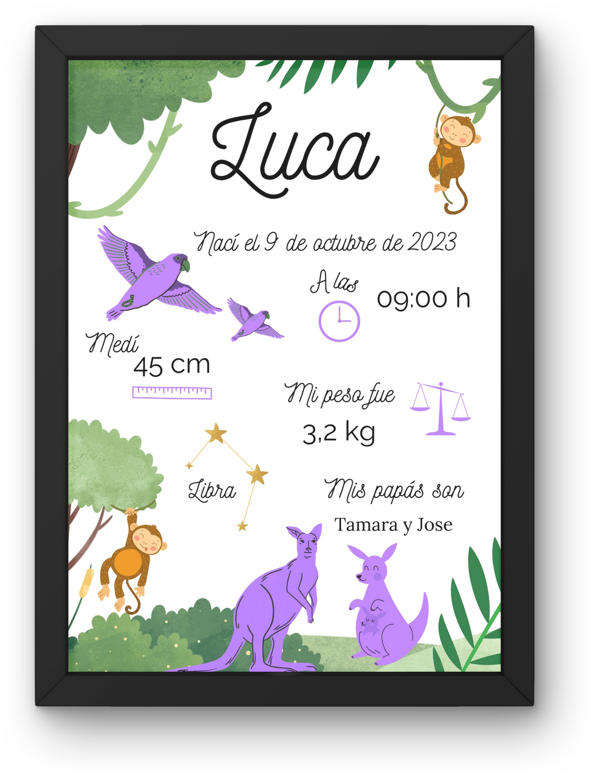 Natalicio Infantil Personalizable "Mundo Animal"