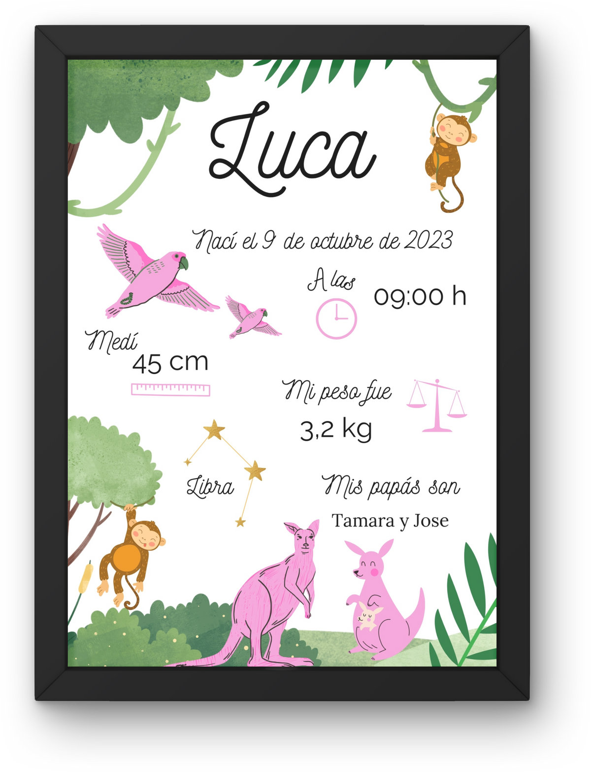 Natalicio Infantil Personalizable "Mundo Animal"