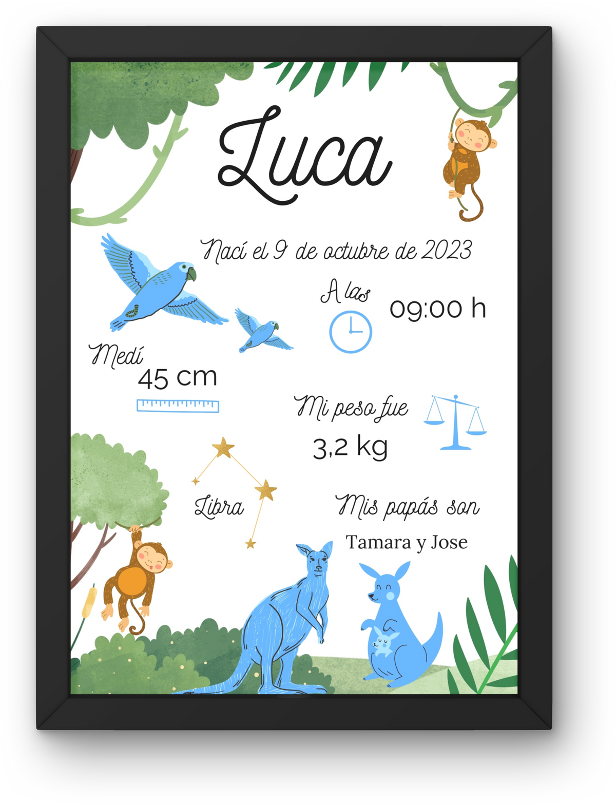 Natalicio Infantil Personalizable "Mundo Animal"