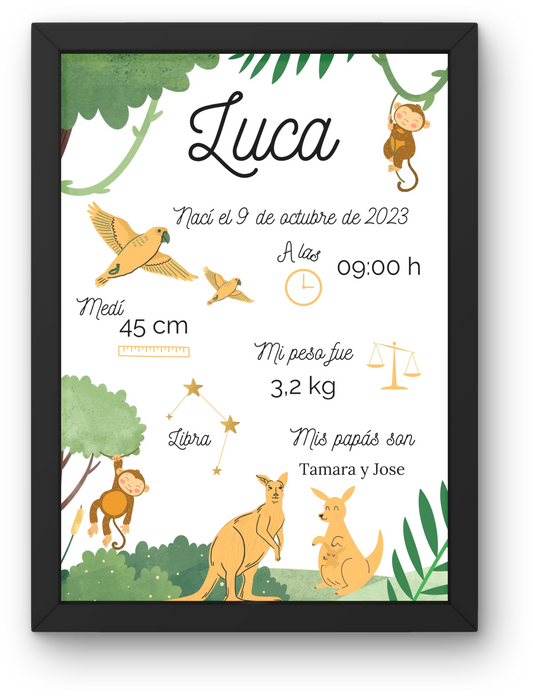 Natalicio Infantil Personalizable "Mundo Animal"