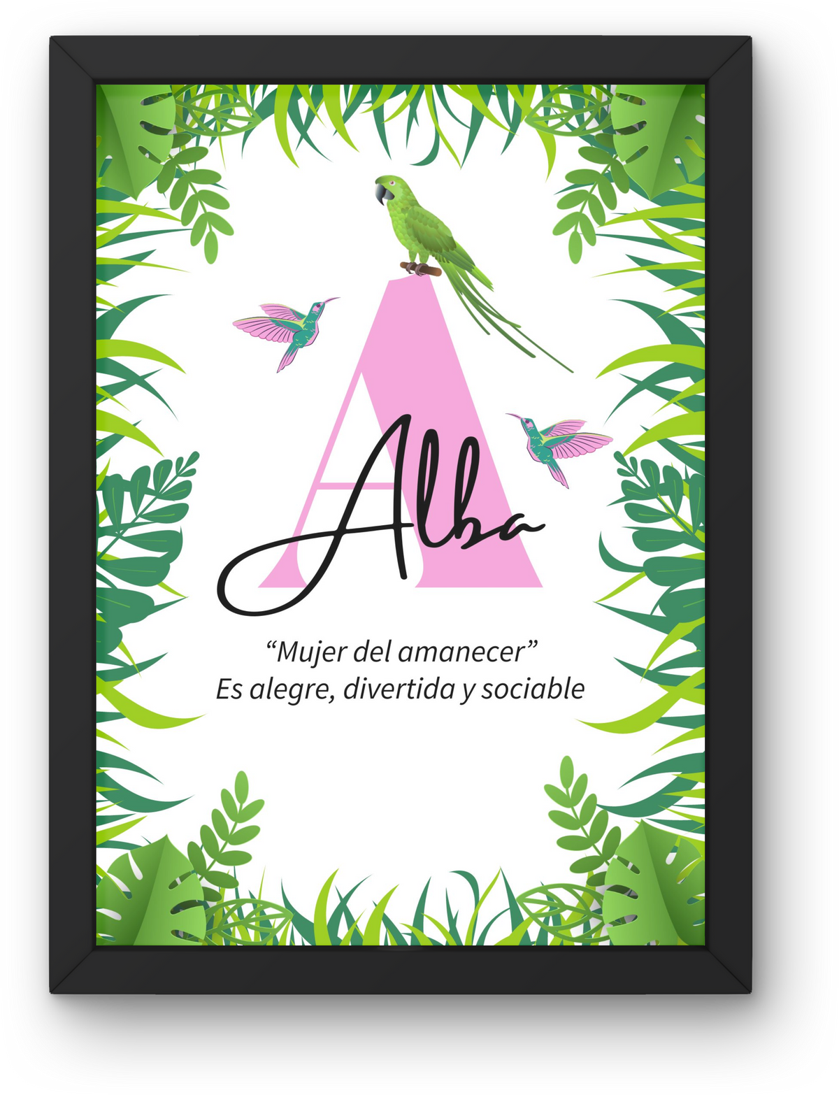 Lámina Infantil: Nombre y Significado "Vuela alto"