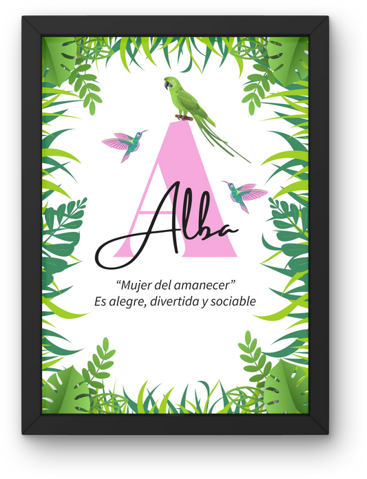 Lámina Infantil: Nombre y Significado "Vuela alto"