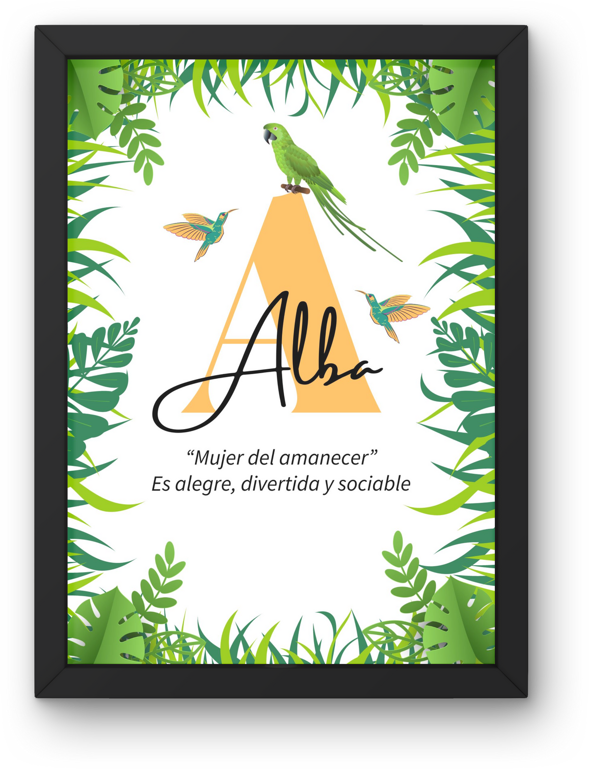 Lámina Infantil: Nombre y Significado "Vuela alto"