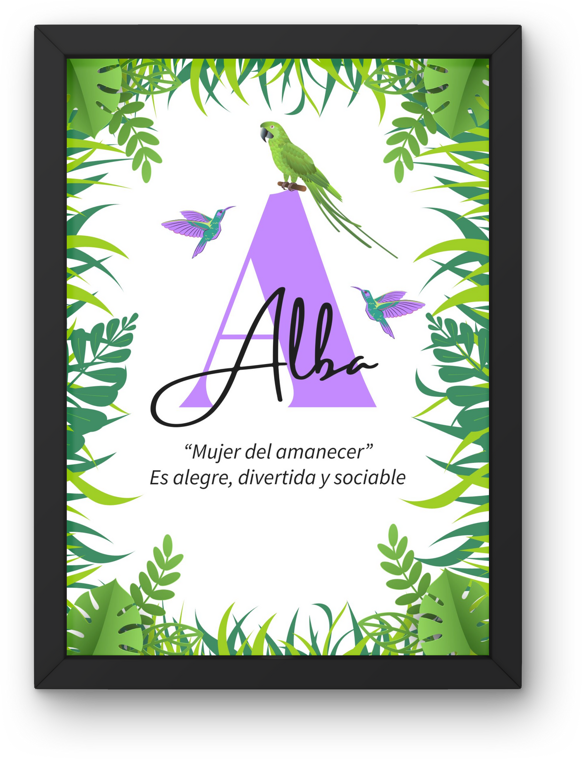 Lámina Infantil: Nombre y Significado "Vuela alto"