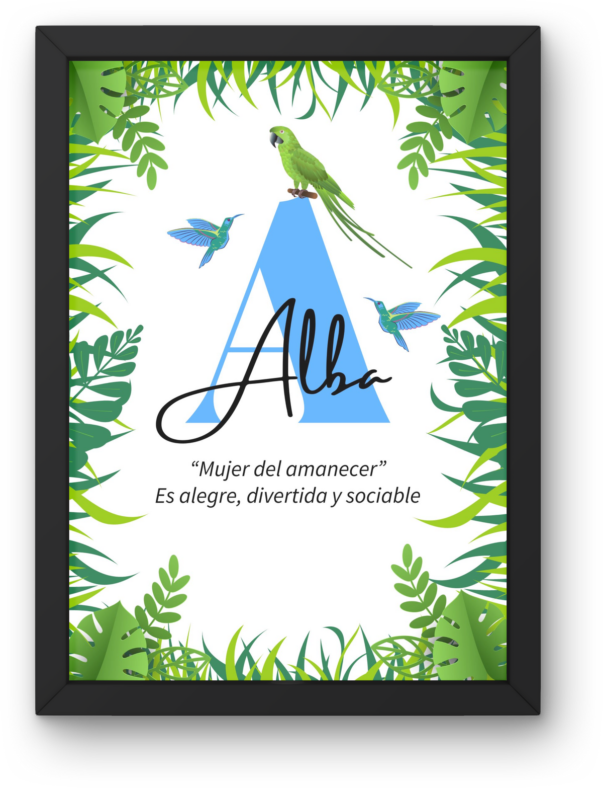 Lámina Infantil: Nombre y Significado "Vuela alto"